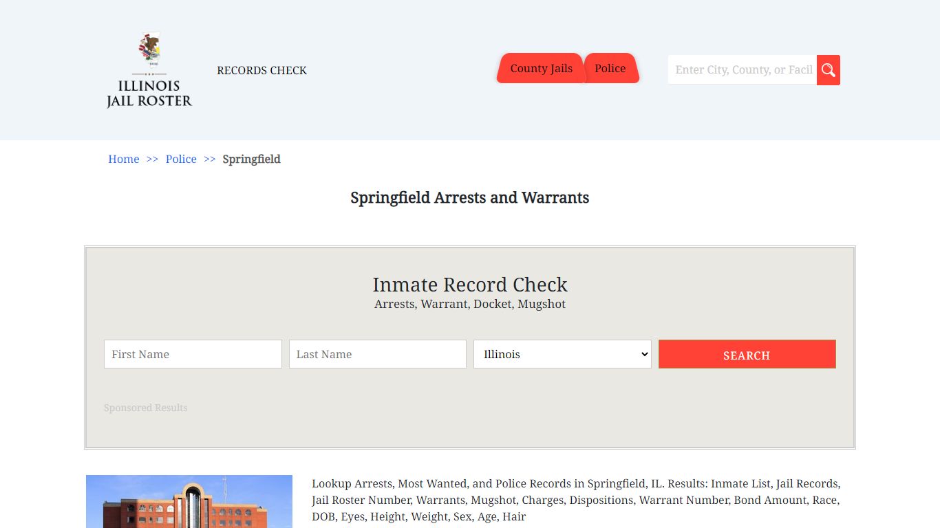 Springfield Arrests and Warrants | Jail Roster Search